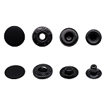 Кнопка Альфа (S-образная) 15мм металл, чер.резина + ответ.части, оксид (уп.~720шт) NEW STAR